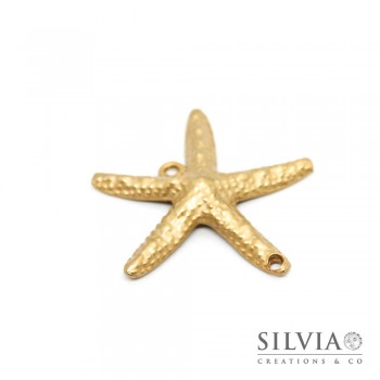 Charm link a forma di stella marina oro opaco 52x50 mm
