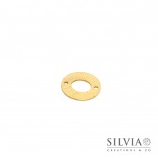 Link connettore a forma di ovale oro opaco 20x18 mm
