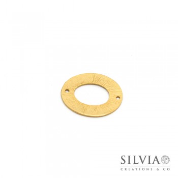 Link connettore a forma di ovale oro opaco 28x25 mm