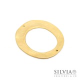 Link connettore a forma di ovale oro opaco 50x45 mm