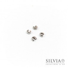 Coprischiaccini rodio in ottone 3 mm x 20pz