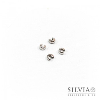 Coprischiaccini rodio in ottone 3 mm x 20pz