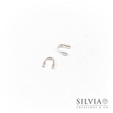 Salvafilo a ferro di cavallo argento in ottone da 5x4 mm x 20pz