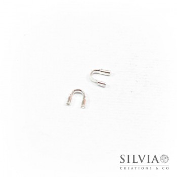 Salvafilo a ferro di cavallo argento in ottone da 5x4 mm x 20pz