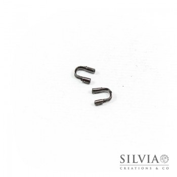 Salvafilo a ferro di cavallo nero in ottone da 5x4 mm x 20pz