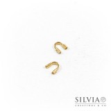 Salvafilo a ferro di cavallo oro in ottone da 5x4 mm x 20pz