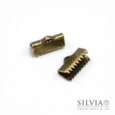 Terminale a stringere bronzo in ottone da 13 mm x 10pz