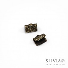 Terminale a stringere bronzo in ottone da 8 mm x 10pz