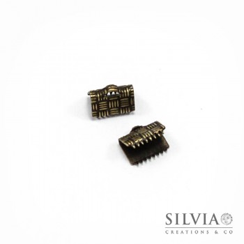 Terminale a stringere bronzo in ottone da 8 mm x 10pz