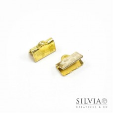 Terminale a stringere oro in ottone da 10 mm x 10pz