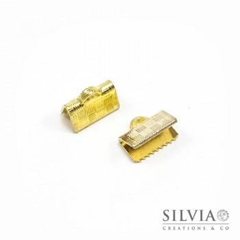Terminale a stringere oro in ottone da 10 mm x 10pz