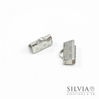 Terminale a stringere rodio in ottone da 10 mm x 10pz