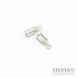 Terminale chiudi cordoncino con anellino argento da 11x3 mm x 30pz 