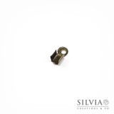 Terminale chiudi cordoncino con anellino bronzo da 8x3 mm x 30pz