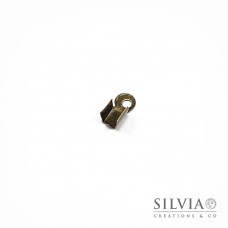 Terminale chiudi cordoncino con anellino bronzo da 8x3 mm x 30pz