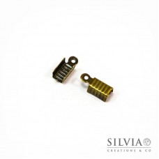 Terminale chiudicordoncino con anellino bronzo in zama da 12x5 mm x 30pz