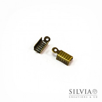 Terminale chiudicordoncino con anellino bronzo in zama da 12x5 mm x 30pz