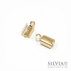 Terminale chiudi cordoncino con anellino oro da 13x5 mm x 20pz