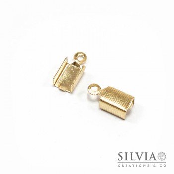 Terminale chiudi cordoncino con anellino oro da 13x5 mm x 20pz