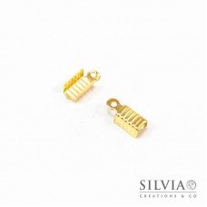Terminale chiudicordoncino con anellino oro da 12x5 mm x 20pz