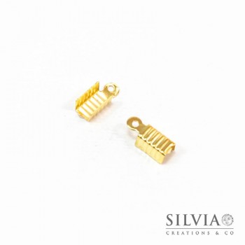 Terminale chiudicordoncino con anellino oro da 12x5 mm x 20pz