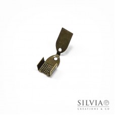 Terminale chiudi cordoncino doppio bronzo da 10x5 mm x 20pz