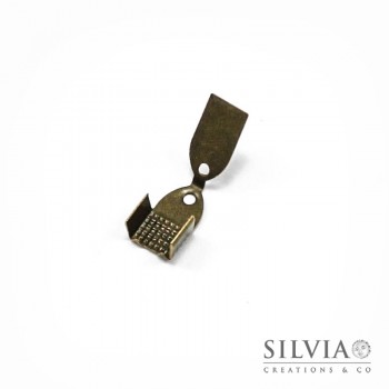 Terminale chiudi cordoncino doppio bronzo da 10x5 mm x 20pz