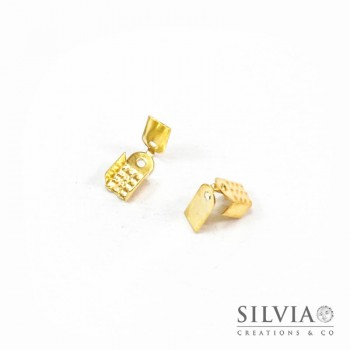Terminale chiudicordoncino doppio oro in ottone da 9x4 mm x 30pz