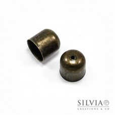 Terminale per cordoncino con foro bronzo da 10 mm x 8pz