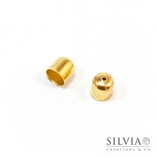 Terminale per cordoncino con foro oro da 10 mm x 8pz