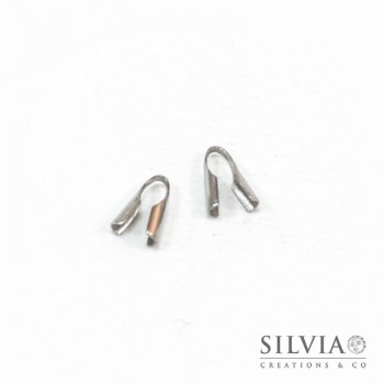 Terminale chiudicordoncino in acciaio da 7.5x2.5 mm x 6pz