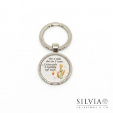 Portachiavi con frase tratta dal Piccolo Principe da 25 mm