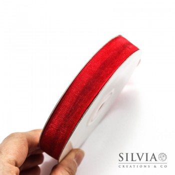 Nastro organza rosso 16 mm x 50 m