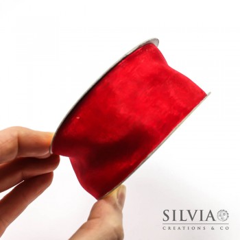 Nastro organza rosso 38 mm x 25 m