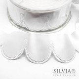 Nastro portaconfetti margherita in raso bianco 100x5.5 cm