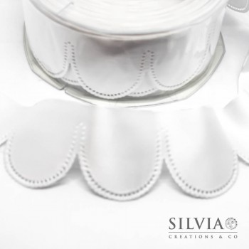 Nastro portaconfetti margherita in raso bianco 100x5.5 cm
