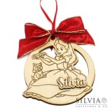Decorazione natalizia tonda con soggetto a tema Alice