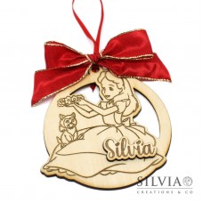 Decorazione natalizia tonda con soggetto a tema Alice