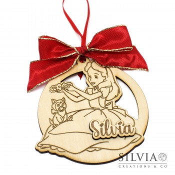 Decorazione natalizia tonda con soggetto a tema Alice