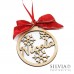 Decorazione natalizia tonda con nome e fiocchi di neve in filigrana