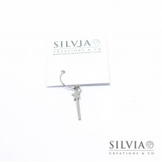 Mono orecchino a cerchio con bacchetta magica