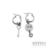 Collana Termocromatica MicVivien Con Ciondolo A Forma Di Cuore E Chiave, Cambia Colore Con La Temperatura, Acciaio Inox, Per Donna E Ragazza