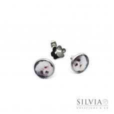 Orecchini a lobo personalizzati con fotografia cane gatto o coniglio