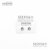 Orecchini a lobo con cristallo Swarovski Elements bianco da 6 mm