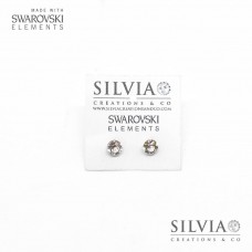 Orecchini a lobo con cristallo Swarovski Elements bianco da 6 mm