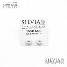 Orecchini a lobo con perle Swarovski Elements bianche da 8 mm