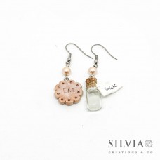 Orecchini pendenti acciaio Alice inspired bevimi e mangiami
