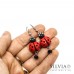 Orecchini pendenti con coccinella rossa