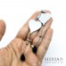 Orecchini pendenti acciaio con cuore in alluminio e cristallo nero