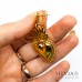 Orecchini perno con cuore satinato in acciaio e sacro cuore ex voto color oro
